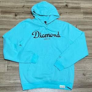 ラスト1 【XL】 Diamond Supply Co. ダイヤモンドサプライ Champagne シャンパンロゴ プルオーバー パーカー DMNDブルー USA正規品 (P9)