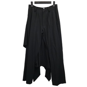 Yohji Yamamoto FEMME 2012aw ウール アシンメトリー レイヤード スカート パンツ　12aw ファム サージ スカパン ワイド 