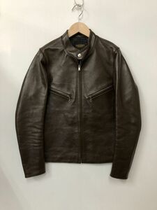 【FINECREEK&CO】ファインクリーク シングルライダースジャケット ホースハイド ブラウン サイズS【いわき鹿島店】