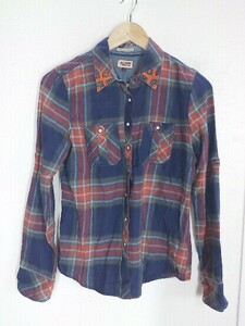 ◇ HILFIGER DENIM ヒルフィガーデニム TOMMY HILFIGER チェック ビジュー 長袖 シャツ サイズXS マルチ レディース