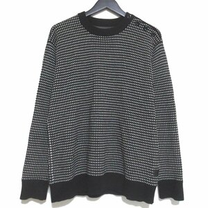 美品 G-STAR RAW ジースターロウ DADIN JACQUARD R KNIT 格子柄 ロングスリーブ ニット セーター Mサイズ ブラック×ホワイト