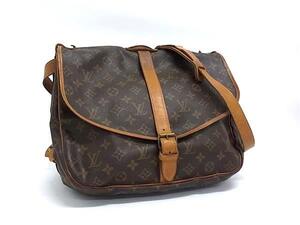 1円 ■美品■ LOUIS VUITTON ルイヴィトン M40662 モノグラム ソミュールGM クロスボディ ショルダーバッグ 斜め掛け ブラウン系 FE6811