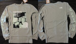 本物正規◆ノースフェイス◆長袖Tシャツ ヘビーウェイトコットン WARPED GRPH■S■グレー系■新品/HDF/アメリカ限定