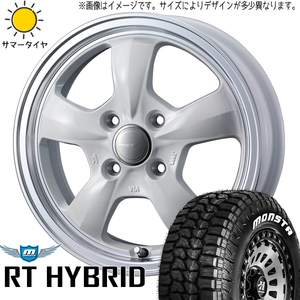 155/65R14 サマータイヤホイールセット エブリィ etc (MONSTATYRE RT & Gyraft5S 4穴 100)