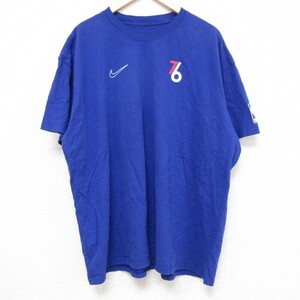 XL/古着 ナイキ NIKE 半袖 ブランド Tシャツ メンズ NBA フィラデルフィアセブンティシクサーズ 76ers ワンポイントロゴ 大きいサイズ コッ