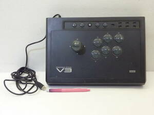 PS3用 ホリ製 ファイティングスティック V3 ジャンク品 イタミ有 動作未確認