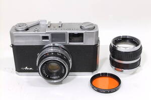 レンズ交換式 OLYMPUS-ACE（E.Zuiko 2.8/4.5cm）と（E.Zuiko-T 5.6/8cm）エース 1958年頃 動くジャンク E202