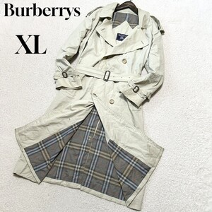 1円～美品 Burberrys バーバリー トレンチコート ノバチェック グリーン系 サイズXL相当 ヴィンテージ 希少 1スタ