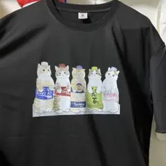 某ペットボトル飲料 猫プリント Tシャツ XXL ポリエステル100%