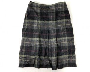 フランス製 CLAUDIE PIERLOT クローディ・ピエルロ レトロ トラッド モード ユーロ チェック ウール混 ツイード スカート レディース 64