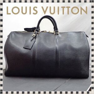 ルイヴィトン キーポル50 M42962 エピ ノワール 黒 ボストンバッグ 旅行カバン カデナ付属 LOUIS VUITTON 1円スタート