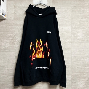 TENDER PERSON テンダーパーソン　AL-TO-3308-A FLAME PATTERN HOODIE フレームパターンフーディー ブラック　【中目黒B5】