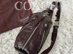 COACH コーチ トンプソンレザー ボディバッグ ブラウン