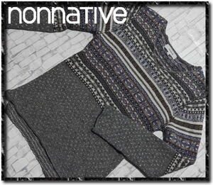 ★nonnative　ノンネイティブ　ジャガードニット　グレー★