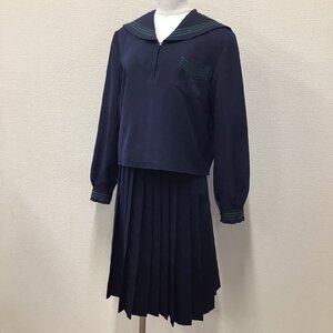 O571 (中古) 四国方面 校名不明 セーラー服 上下2点セット /175A/W63/紺/Fuji Yacht/冬服/冬用/制服/高校/中学校/学生服/女子学生