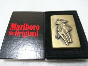 【未使用品】 Zippo (ジッポー) 1999年製 Malboro the Original マルボロ カウボーイ ロデオ ゴールド マールボロ 【未点火・未使用品】