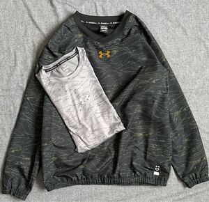 UNDER ARMOUR 秋冬NEWMODEL 新品未使用 UAノベルティ Vネック ジャケットベースボールトレーニングウェア２セット