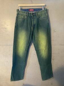 Supreme Regular Jean Overspray Green シュプリーム レギュラー ジーンズ 30インチ