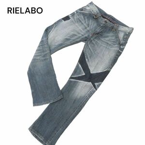 RIELABO リエラボ ニコルクラブ フォーメン 加工★ レザーポケット ストレッチ デニム パンツ ジーンズ Sz.XL位　メンズ　C4B02029_5#R