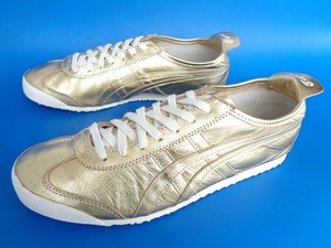 13914■美品 asics onitsukatiger TH6G1L MEXICO 66 アシックス オニツカタイガー メキシコ ゴールド 金 26.5