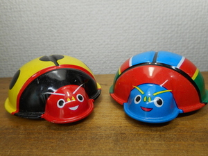 昭和レトロ　ブリキ　てんとう虫　テントウムシ　日本製　２個　ビンテージ　昭和玩具