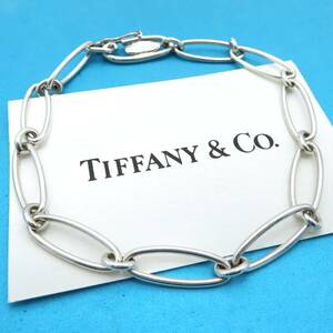 美品 Tiffany&Co. ティファニー オーバル リンク チェーン シルバー ブレスレット SV925 エリプス エルサペレッティ MM20