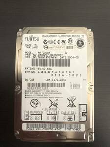 MHT2060AT Fujitsu 60GB 4200rpm ATA - 100ノートパソコンハードドライブ