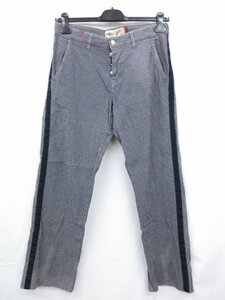 超美品 【ノティファイ Notify】 シアサッカー風 パンツ スラックス (メンズ) size31 グレー×ブルー チェック柄 ■28MPA0973■