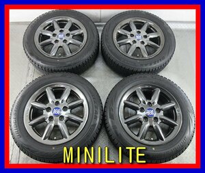 ■中古タイヤホイール■　MINILITE MC-50 15インチ 5.5J +44 5H 114.3 BRIDGESTONE VRX2 175/65R15 84Q アクア ST 激安 送料無料 K230