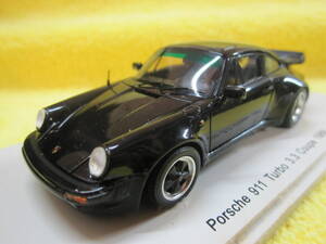 Spark S3496 1/43 PORSCHE 911 Turbo 3.3 Coupe 1989 Black（ポルシェ 930 ターボ ブラック