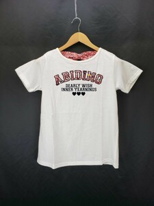 ap1419 ☆限定価格☆『送料無料』△ 訳あり ▲ Lindauer リンドール Tシャツ S 白 ホワイト 赤 ペイズリー リボン カジュアル 可愛い 夏 涼