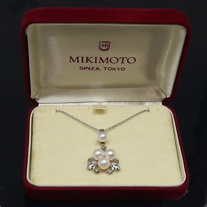 DKG★ MIKIMOTO ミキモト K14WG パール ペンダント ネックレス　K14 WG ホワイトゴールド アコヤ真珠 真珠 パールネックレス