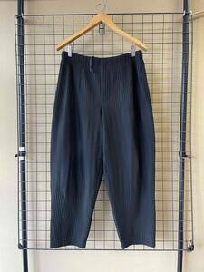 【HOMME PLISSE ISSEY MIYAKE/オムプリッセ イッセイミヤケ】HP55JF151 BASICS Pleats Pants BLACK size3 プリーツ ワイドパンツ 