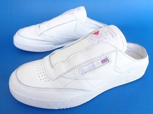 1301■美品 Reebok CLUB C LACELESS MULE リーボック クラブシー レースレス レザー クロッグ サンダル ミュール 白 26 cm H01583