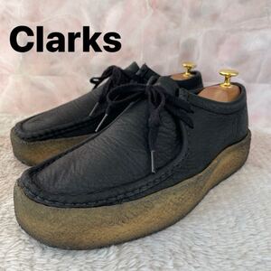 Clarks Wallabee Cup クラークス 11826 レザー シューズ ブラック ワラビーカップ メンズ UK7.5 26cm相当 厚底