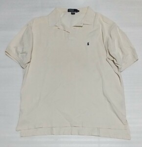 ☆POLO RALPH LAUREN サイズXL ポロ半袖シャツ ラルフローレン COTTONファッション洗濯済ワンポイント刺繍ネイビー ロゴ スポーツ トップス