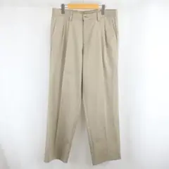 DOCKERS ロゴ ツータック センタープレス チノ パンツ 33 ベージュ