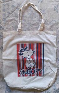 中古 スヌーピー 手提げカバン 生成り色系 トートバッグ 非売品 手持ちかばん PEANUTS SNOOPY used