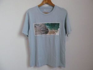 (57093)ユニクロ　UNIQLO　メンズ　Tシャツ　カットソー　半袖　STUDIO　CHIZU　細田守　ブルー　M　USED