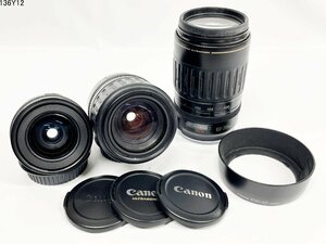 ★Canon キャノン EF 24mm 1:2.8 ZOOM 35-135mm 1:4-5.6 100-300mm 1:4.5-5.6 ULTRASONIC 一眼レフ カメラ レンズ 3本 おまとめ 136Y12-9