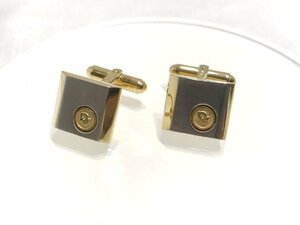 ■【YS-1】 クリスチャン・ディオール Christian Dior ■ スクエア カフス ■ GP ゴールド系 トップ1.3cm×1.5cm 【同梱可能商品】■D