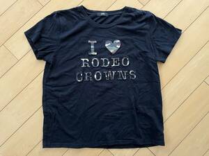 ◎ RCWB Tシャツ 黒 ブラック RODEO CROWNS 迷彩 ロデオクラウンズ サイズF レディース ウィメンズ 洋服 30915