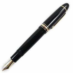 美品●MONTBLANC モンブラン マイスターシュテュック No.149 ペン先K18 Mニブ ホワイトスター ロゴ刻印入り 万年筆 ブラック ゴールド