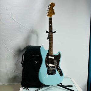 34 Fender Japan フェンダー MUSTANG エレキギター シリアルNo.JD13水色系 MADE IN JAPAN ソフトケース付き超美品　音出確認済み送:180