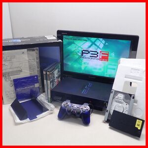 動作品 PS2 プレステ2 本体 SCPH-50000 MB/NH BBパック ミッドナイトブルー + ソフト2本 まとめてセット PlayStation2 SONY 箱説付【20