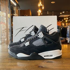 AIR JORDAN 4 RETRO エアジョーダン4レトロ ブラック ホワイト FQ8138-001 Size 27cm 美中古品 黒タグ