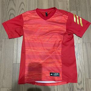 【中古】Adidas(アディダス) サッカー Tシャツ サイズS レッド