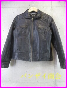 008m114◆最高級◆BANANA REPUBLIC バナナリパブリック 中綿 羊革ラムレザー ジャケット M/ライダース/コート/GAP/ギャップ/レディース女性