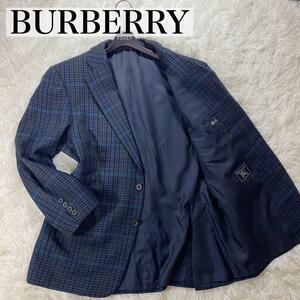 【美品】BURBERRY バーバリー テーラードジャケット ジャケット ウールジャケット ラム入り ウール100% 総裏 千鳥柄 メンズ