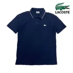 06M023◯ LACOSTE コットン 鹿の子 半袖ポロシャツ ゴルフ 春夏